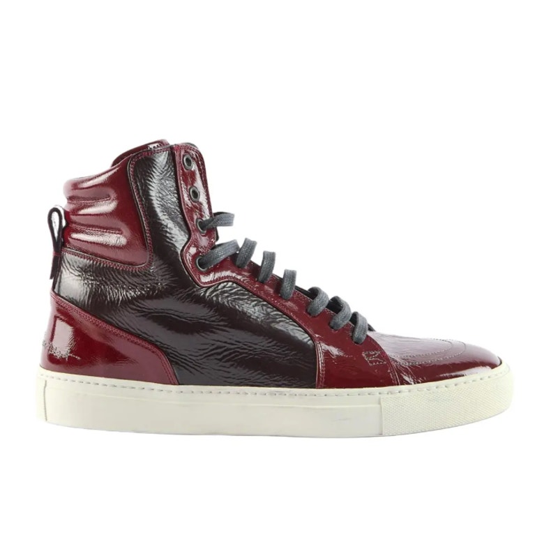 Saint Laurent Ysl Malibu High Top Patent Leather Sneaker Red Sz 42/Us 9 $645